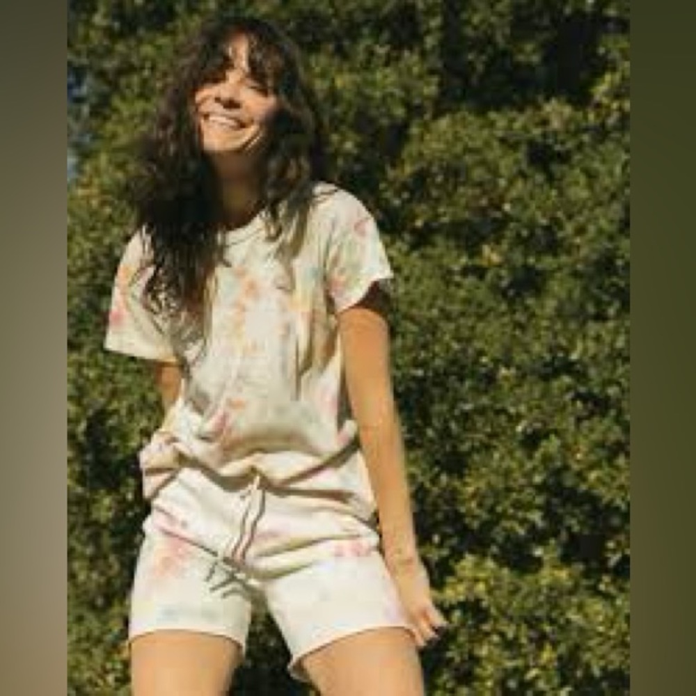 The Great. Drawstring Sweatshort Shorts in Confetti Tie Dye Size 2 M